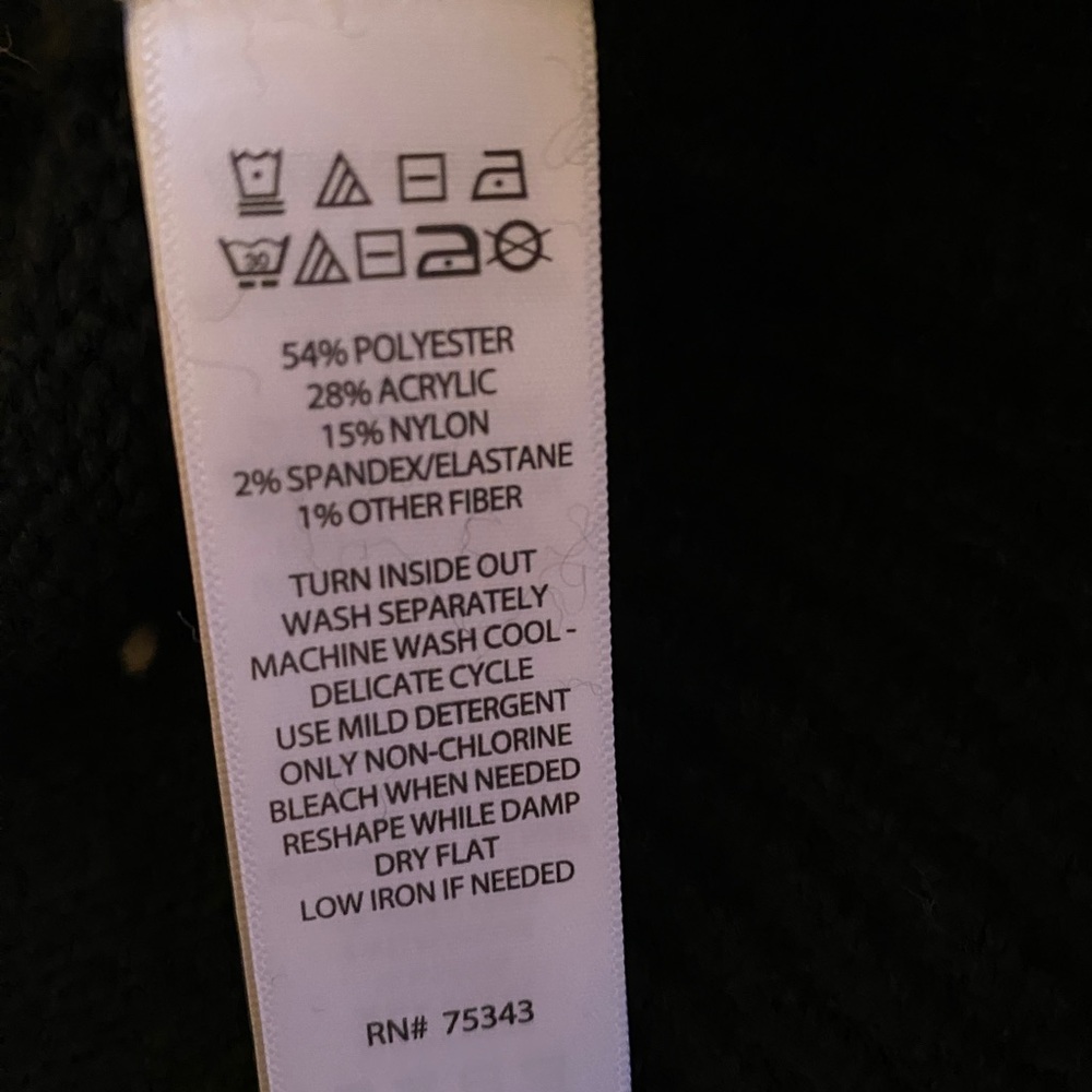 Cupcakes & Cashmere large black sweater with hoodie & 9 white ❤️on front ( NWT) - Picture 5 of 13